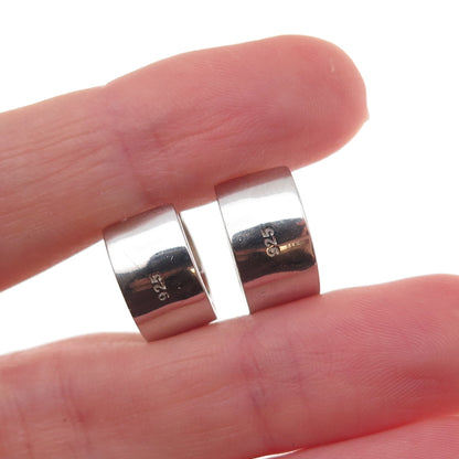 925 Sterling Silver Round-Cut C Z Hoop Earrings
