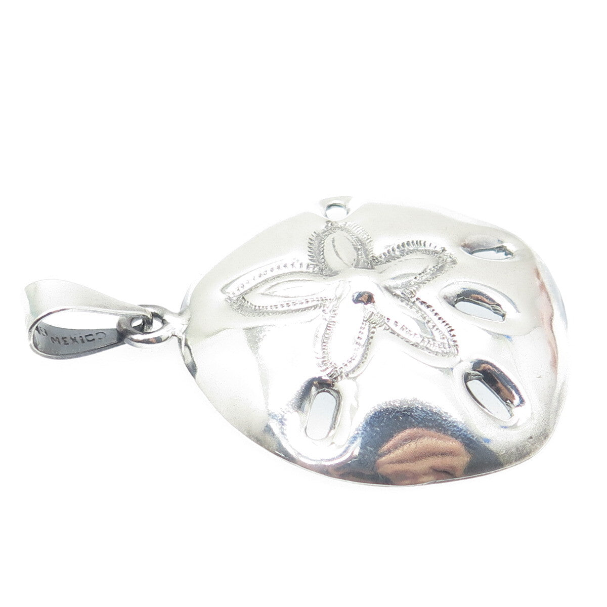 925 Sterling Silver Vintage Mexico Sand Dollar Pendant