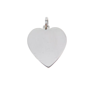 LESTAGE 925 Sterling Silver Vintage Brushed & Smooth Heart Charm Pendant