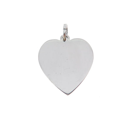 LESTAGE 925 Sterling Silver Vintage Brushed & Smooth Heart Charm Pendant