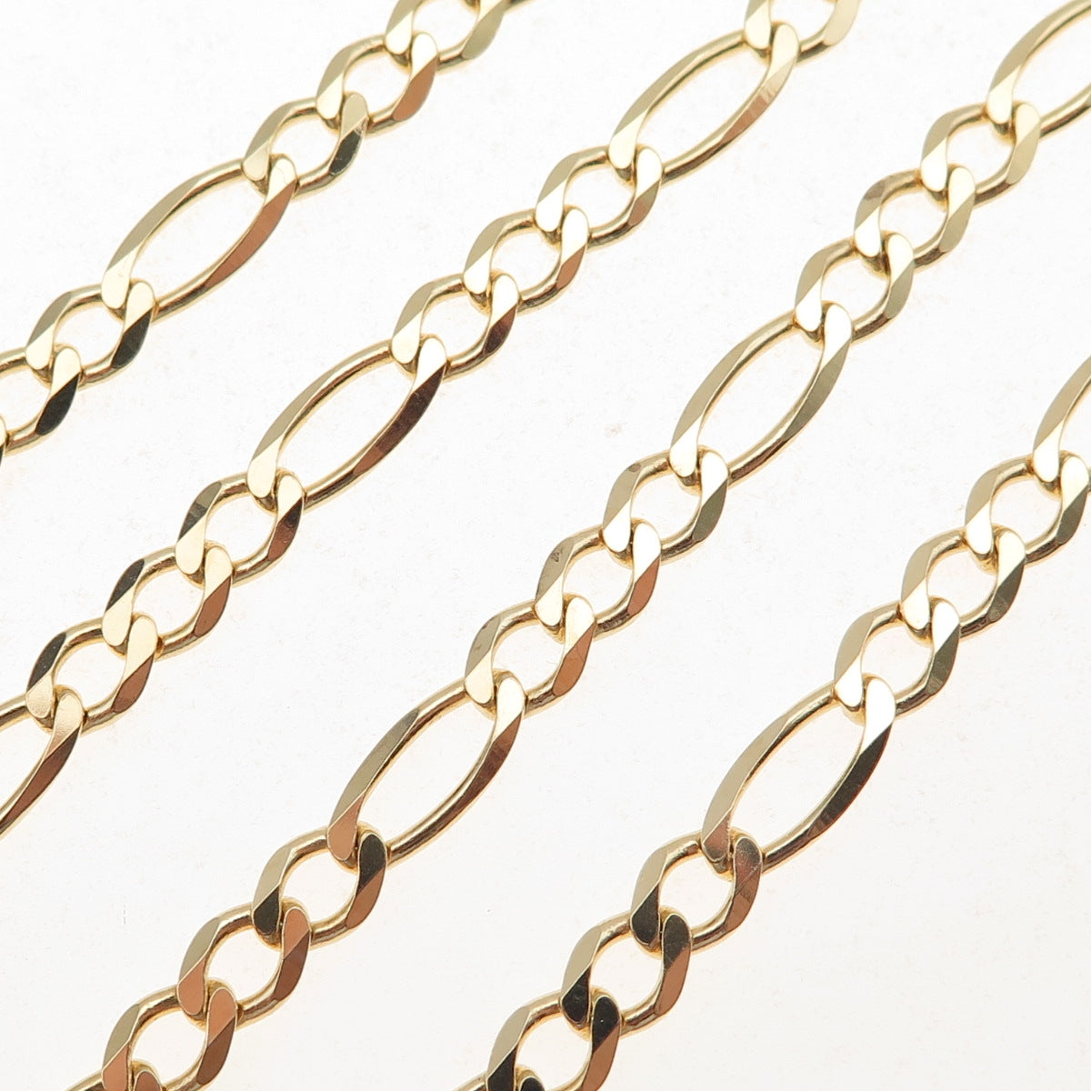 Han 925 Sterling Silver Gold Plated Vintage Italy Figaro Chain Necklace 18"