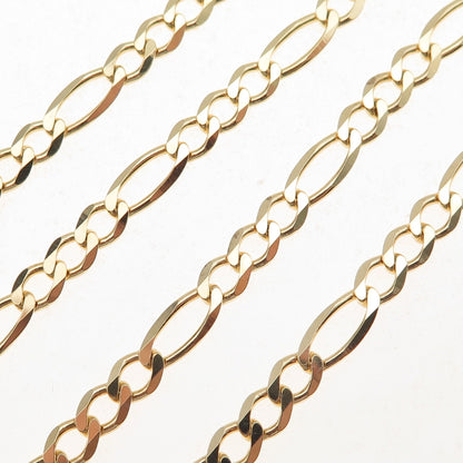 Han 925 Sterling Silver Gold Plated Vintage Italy Figaro Chain Necklace 18"
