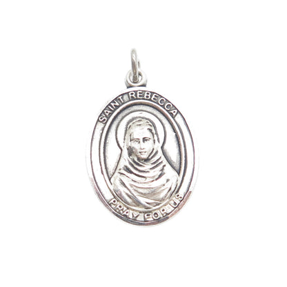 BLISS 925 Sterling Silver Vintage St. Rebecca Religious Oxidized Mini Pendant