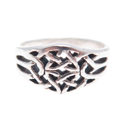 925 Sterling Silver Vintage Celtic Knot Ring Size 7.25