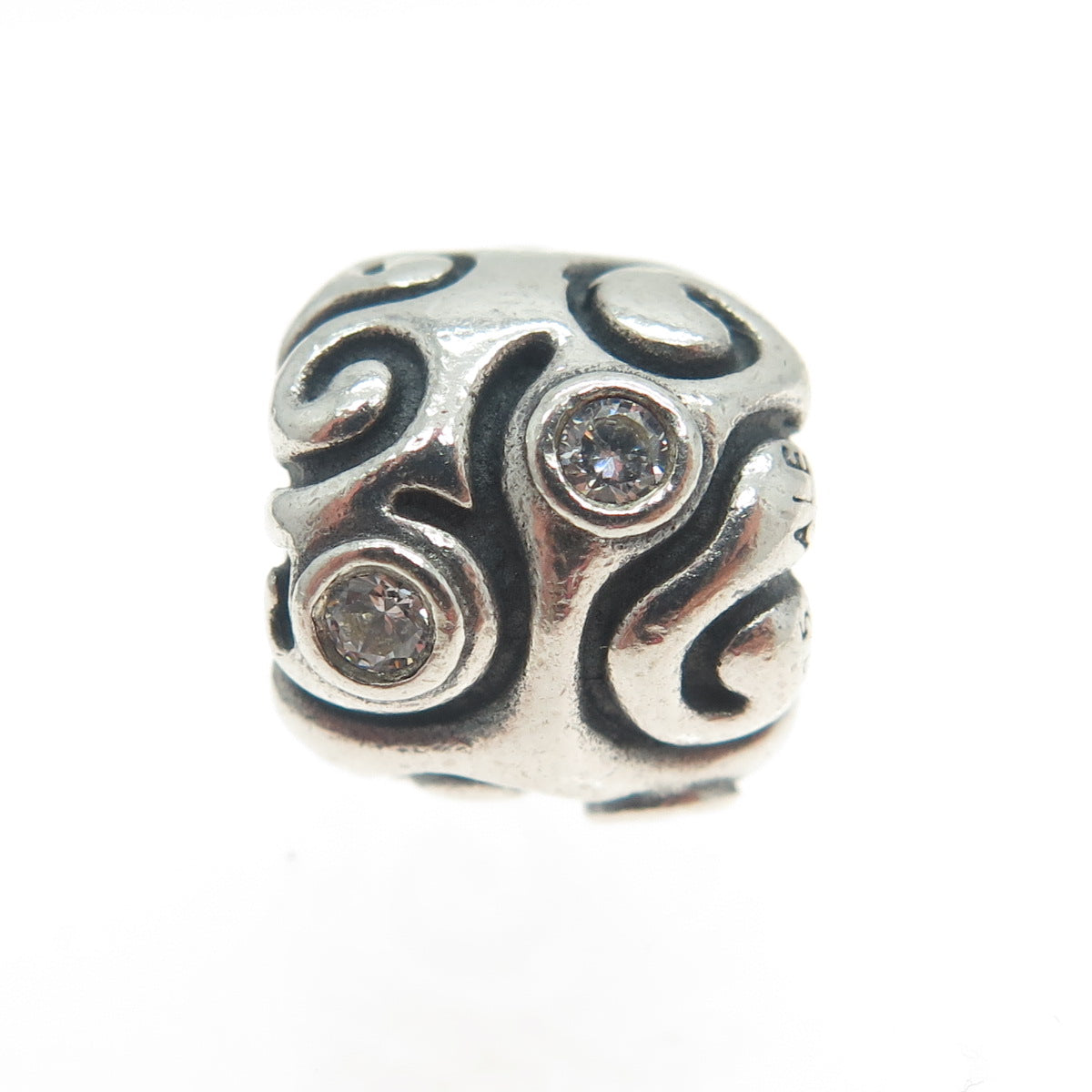 PANDORA 925 Sterling Silver Vintage Round-Cut C Z Daydream Bead Charm