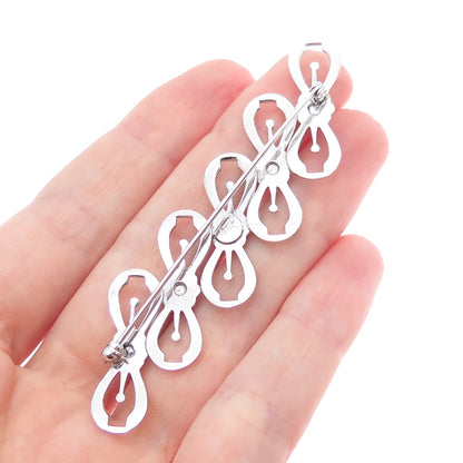 AMCO 925 Sterling Silver Vintage Flower Blossom Infinity Link Pin Brooch