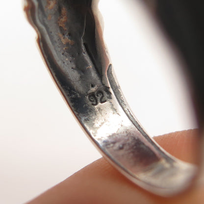 925 Sterling Silver Vintage Ribbed Ring Size 6
