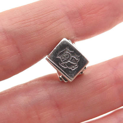 Pandora 925 Sterling Silver Wise Owl Study Text Book Slide Bead Charm