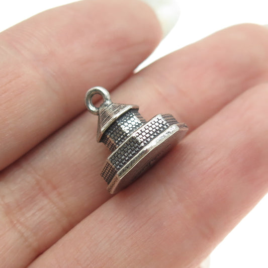 925 Sterling Silver Antique Art Deco Williamsburg Colonial Magazine Pendant