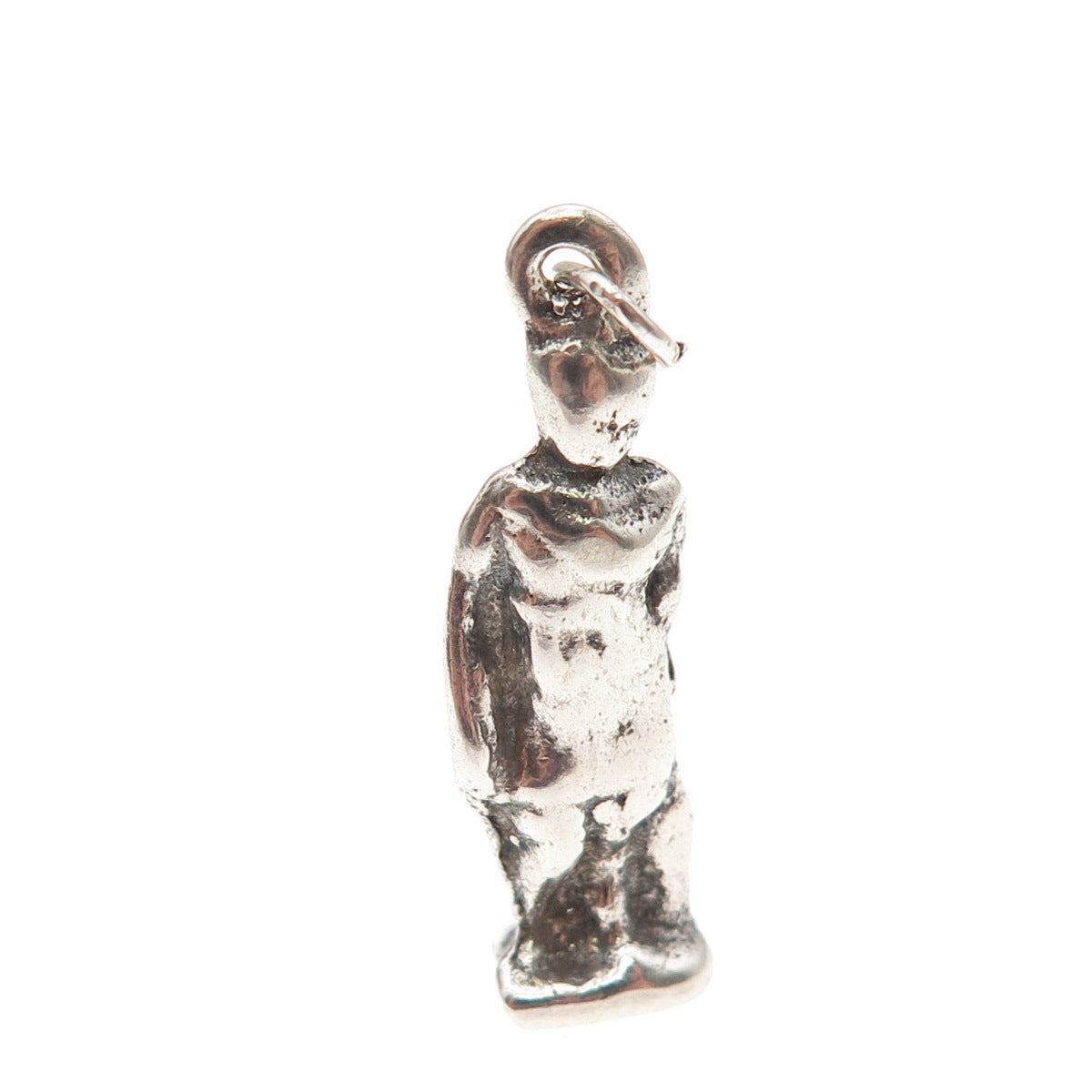 925 Sterling Silver Antique Art Deco Manneken Pis Oxidized 3D Charm Pendant