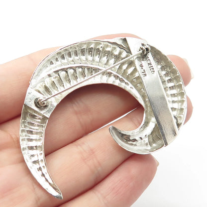 925 Sterling Silver 2-Tone Vintage Mexico Modernist Pin Brooch