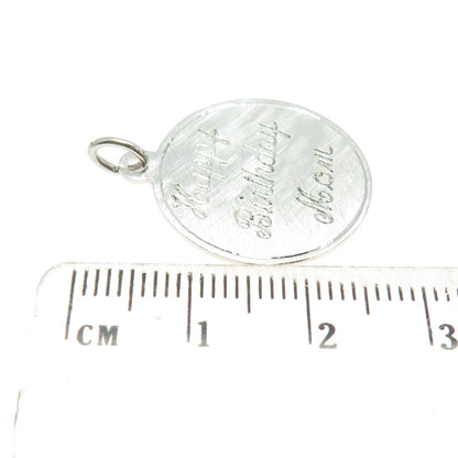 GRIFFITH & SONS CO. 925 Sterling Silver Vintage "Happy Birthday Mom" Pendant