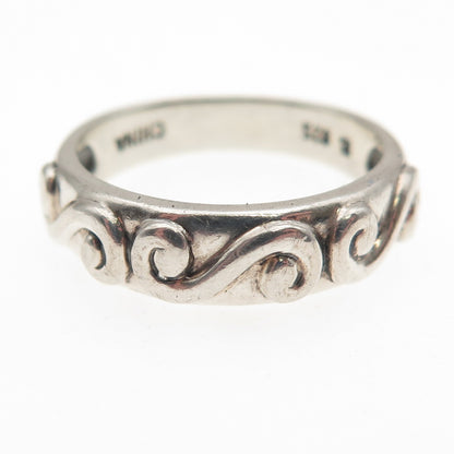 Ross Simons 925 Sterling Silver Vintage Swirl Oxidized Band Ring Size 8