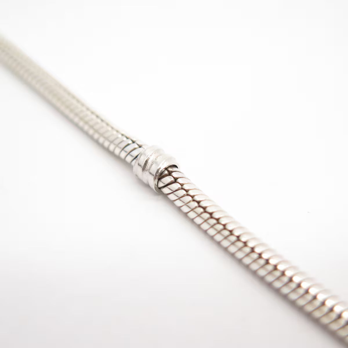 925 Sterling Silver Vintage Pandora Herringbone Station Link Bracelet 7 1/2"