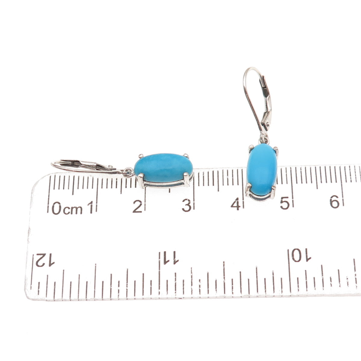 Chuck Clemency Sterling Silver Real Sleeping Beauty Turquoise Dangle Earrings