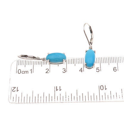 Chuck Clemency Sterling Silver Real Sleeping Beauty Turquoise Dangle Earrings