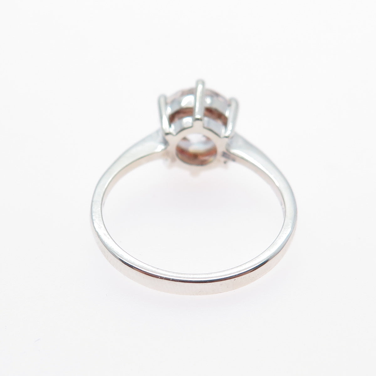 925 Sterling Silver Round-Cut C Z Engagement Ring Size 6