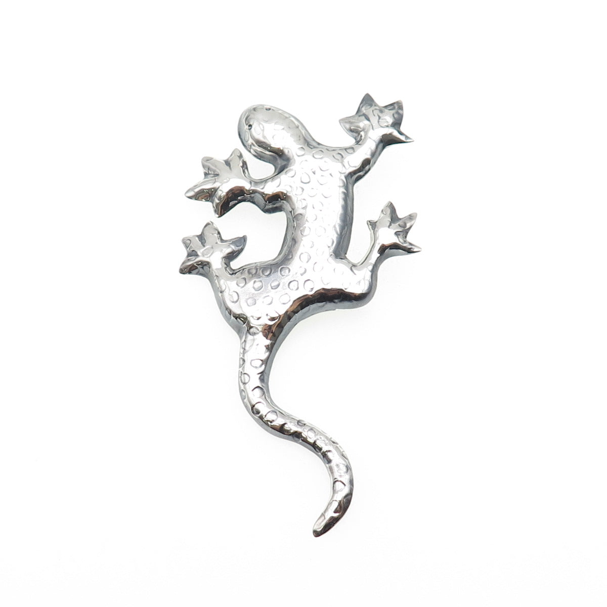 925 Sterling Silver Vintage Mexico Lizard Oxidized Pin Brooch