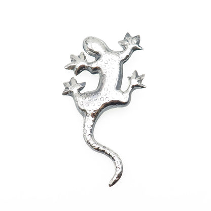 925 Sterling Silver Vintage Mexico Lizard Oxidized Pin Brooch