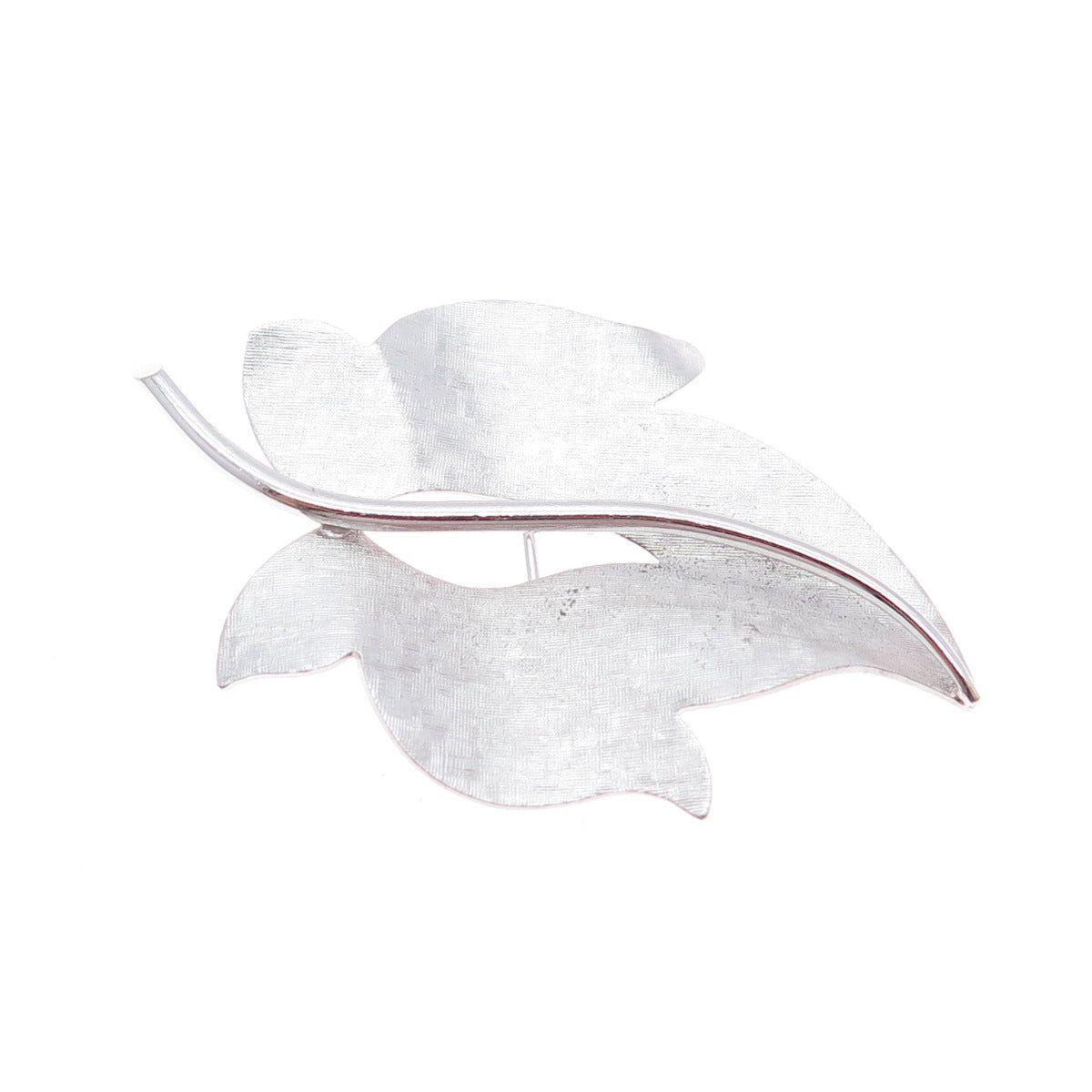 VAN DELL 925 Sterling Silver Vintage Modenrist Floral Leaf Pin Brooch