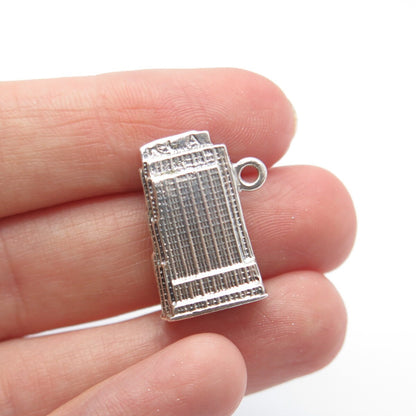 925 Sterling Silver Vintage High Building Charm Pendant