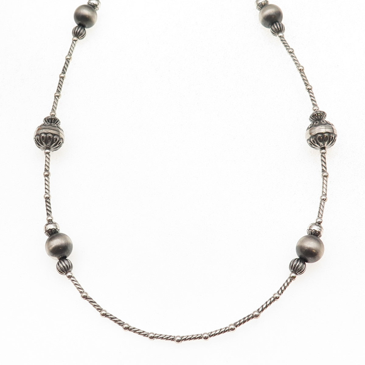 Carolyn Pollack & American West Old Pawn 925 Sterling Navajo Pearls Necklace 32"