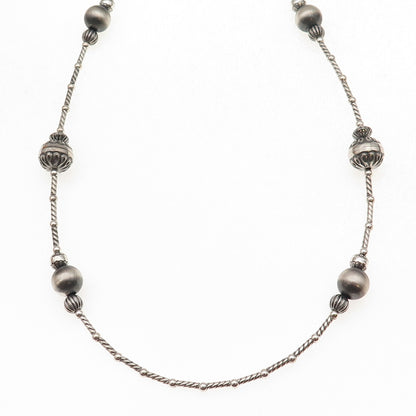 Carolyn Pollack & American West Old Pawn 925 Sterling Navajo Pearls Necklace 32"