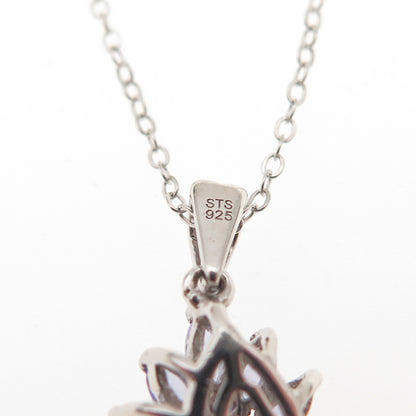Chuck Clemency 925 Sterling Silver Real Tanzanite Cable Chain Necklace 20"