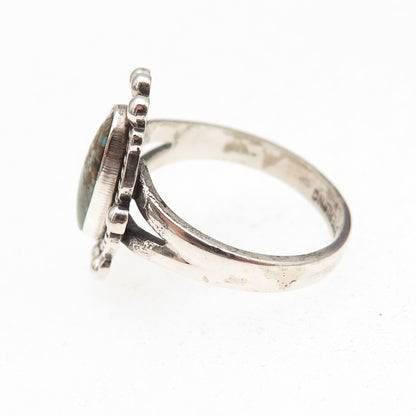 Bell Trading Post Old Pawn 925 Sterling Silver Vintage Turquoise Ring Size 8.5