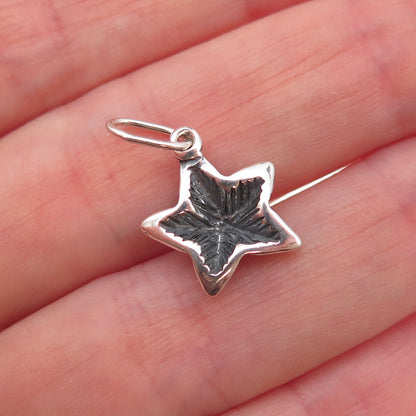 925 Sterling Silver Vintage Starfish Oxidized Charm Pendant