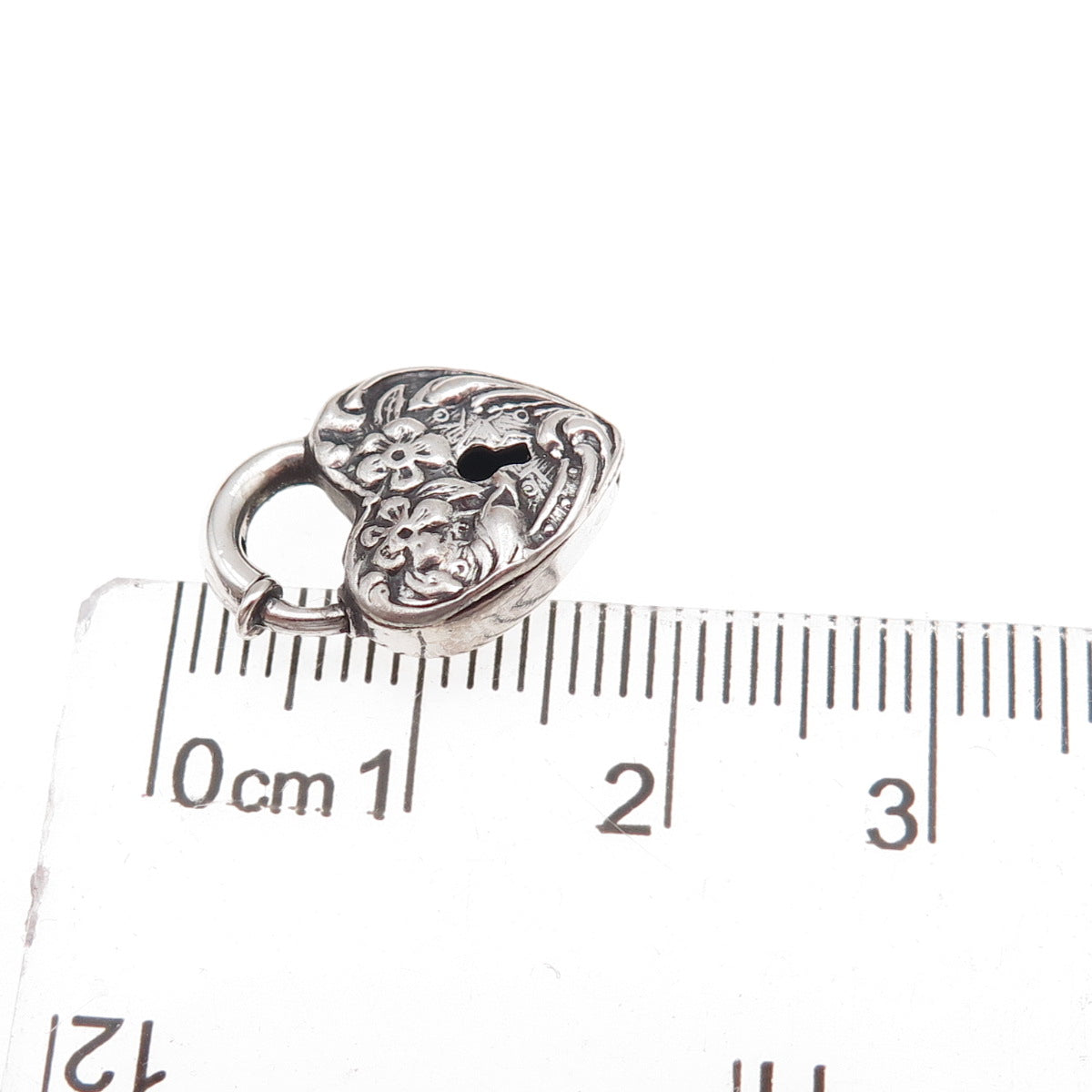 Walter Lampl 925 Sterling Silver Antique Art Deco Heart Lock Charm Pendant