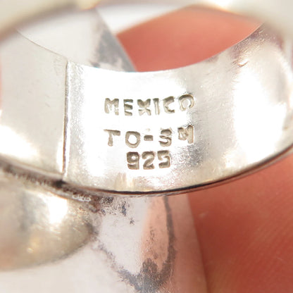 925 Sterling Silver Vintage Mexico Modernist Ring Size 5.75