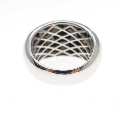 925 Sterling Silver Black Rhodium Vintage Real Black Spinel Ring Size 9.5
