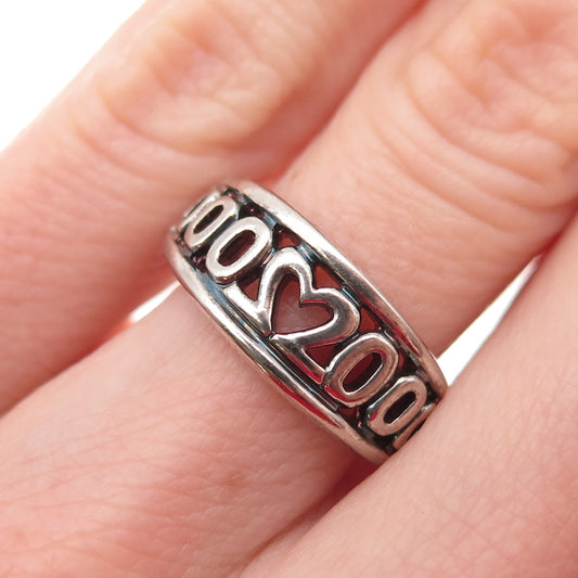 925 Sterling Silver Vintage 2000 Millennium Oxidized Ring Size 6