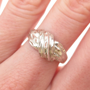 925 Sterling Silver Vintage Modernist Ring Size 7.5