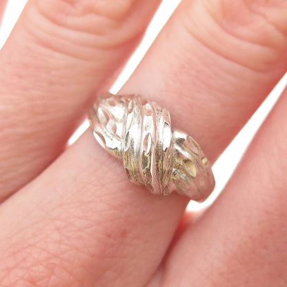925 Sterling Silver Vintage Modernist Ring Size 7.5