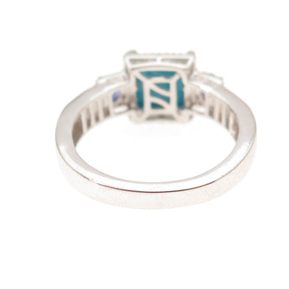 Chuck Clemency 925 Sterling Silver Real Turquoise Tanzanite & Topaz Ring Size 8