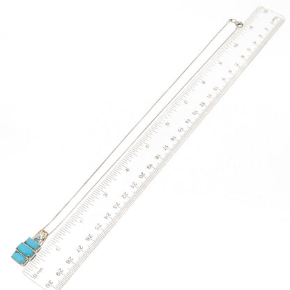 D'Joy 925 Sterling Silver 2-Tone Real Turquoise Apatite Cable Chain Necklace 20"