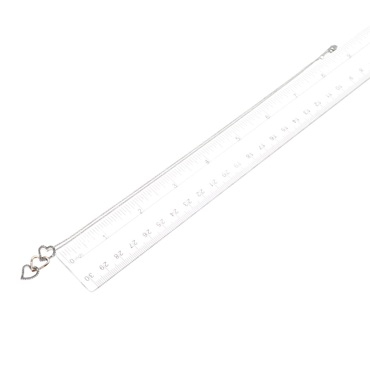 KARIZIA KA 1772 Sterling Silver 10K Gold Real Diamond Heart Chain Necklace 18"