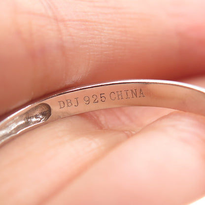 925 Sterling Silver Round-Cut C Z Engagement Ring Size 9.5