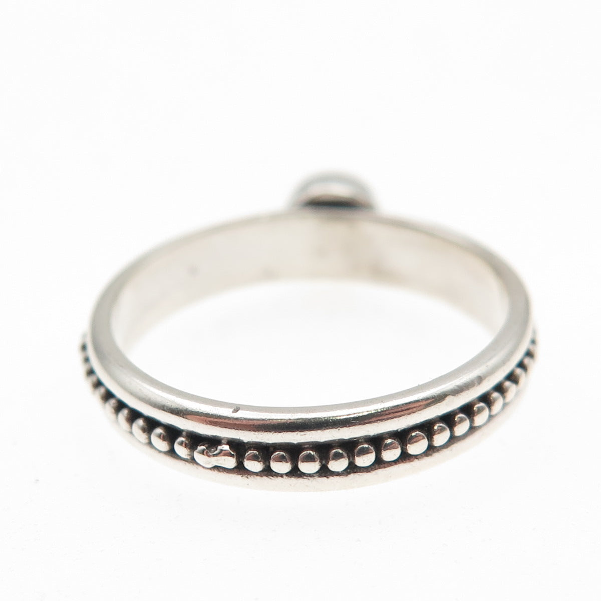 925 Sterling Silver Vintage Real Rhodolite Dotted Oxidized Ring Size 8.5