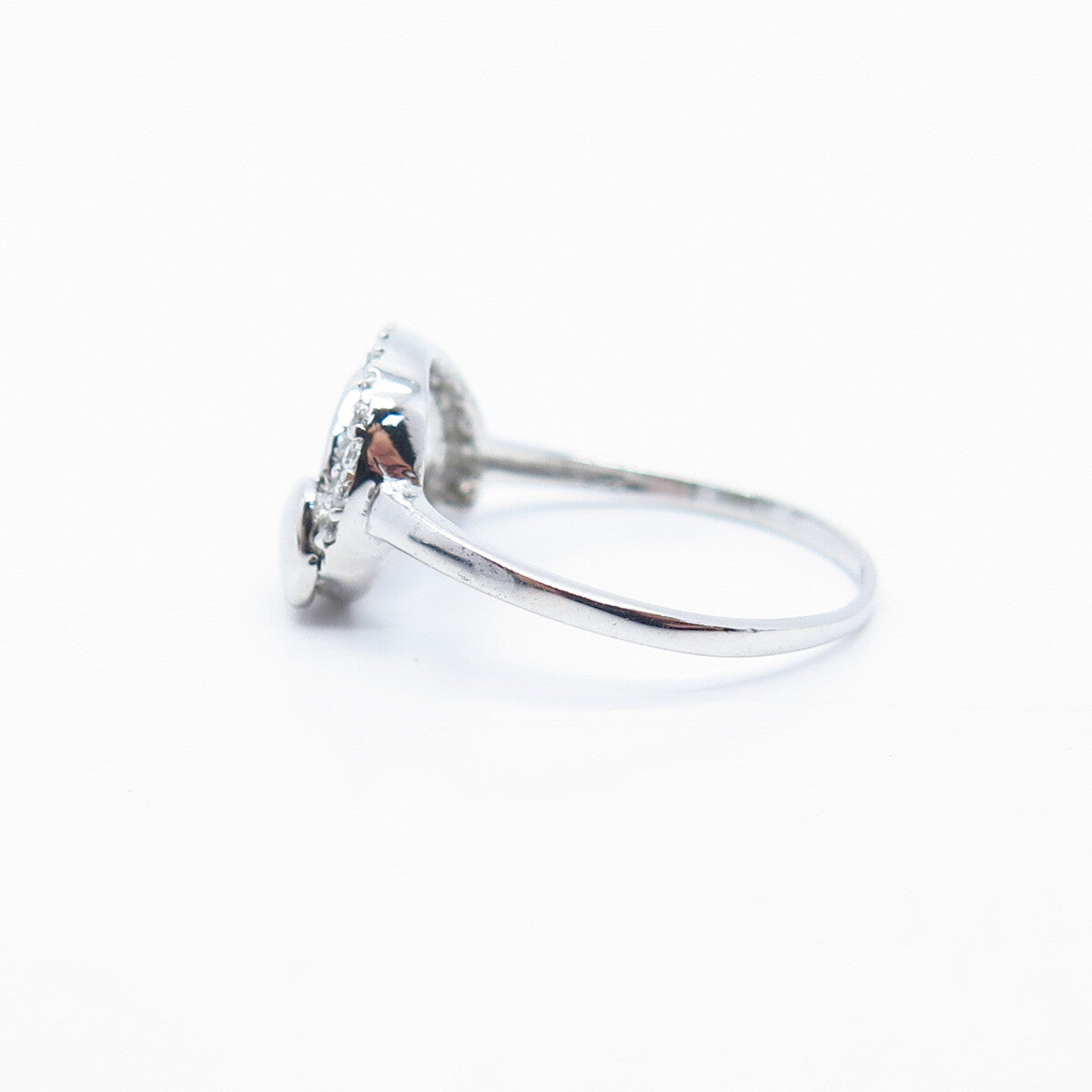 925 Sterling Silver C Z Heart Ring Size 7