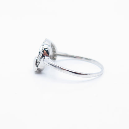 925 Sterling Silver C Z Heart Ring Size 7