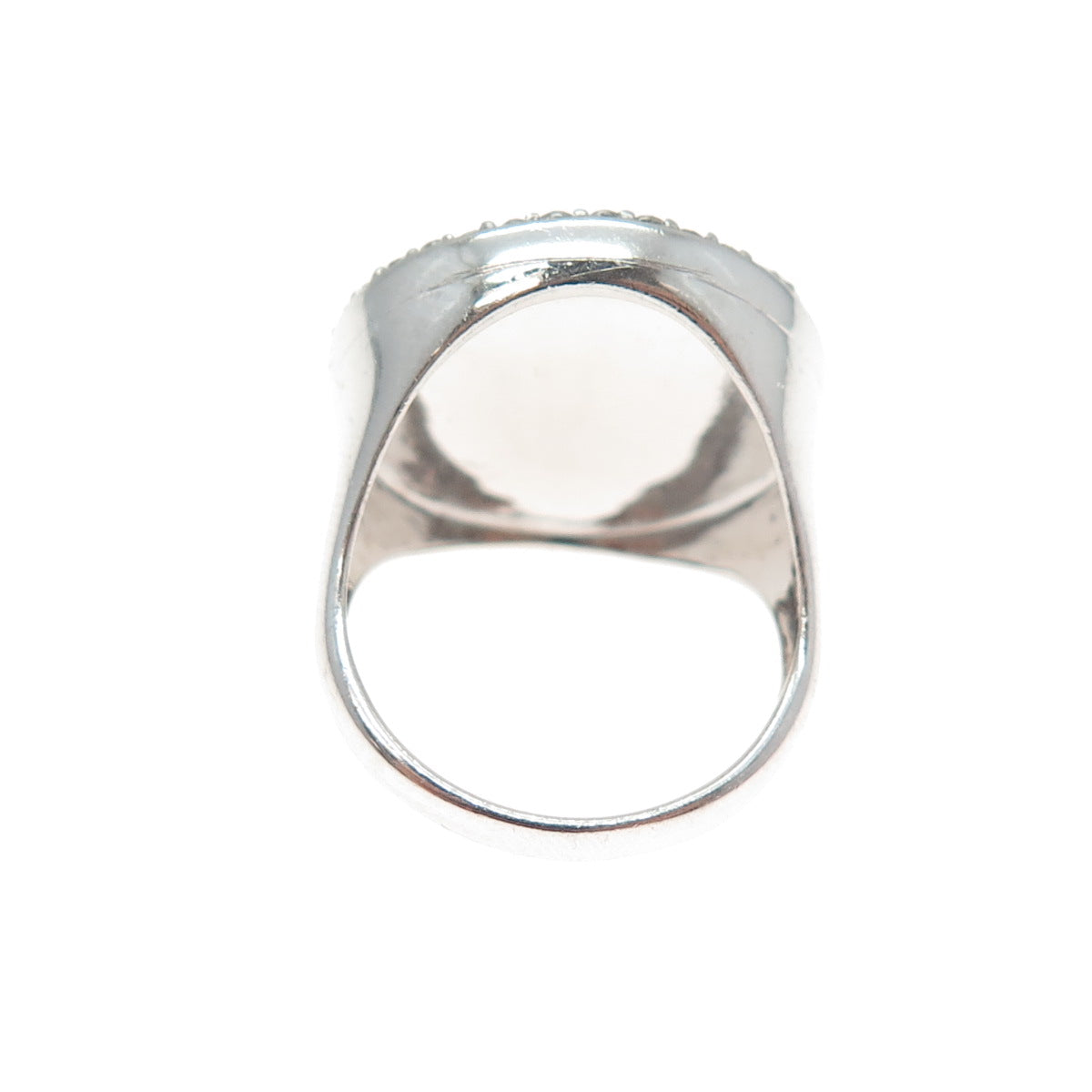 HAN 925 Sterling Silver Enamel Round-Cut C Z Sea Life Ring Size 7.25
