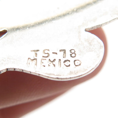 925 Sterling Silver 2-Tone Vintage Mexico Cat Hanging On a Branch Pin Brooch