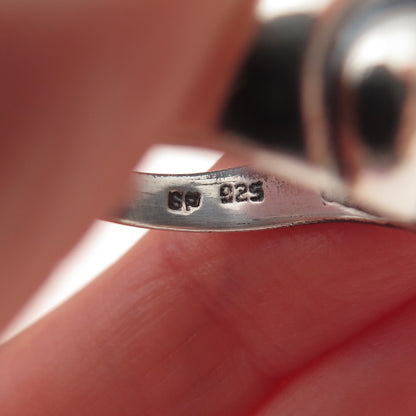 925 Sterling Silver Vintage Modernist Oxidized Ring Size 6.25