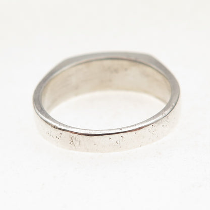 Old Pawn 925 Sterling Silver Vintage Southwestern Turquoise Inlay Ring Size 9.25