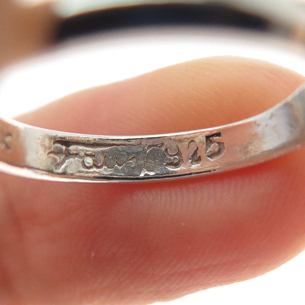 FAUS Sterling Silver Vintage Mexico Real Royston Turquoise Flower Ring Size 7