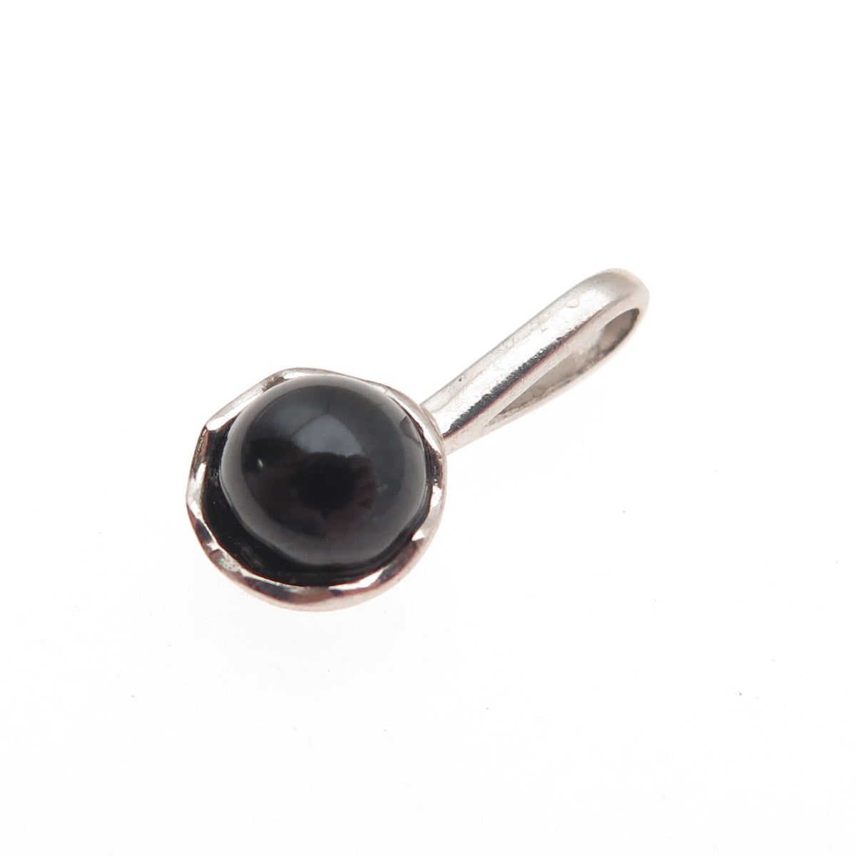 925 Sterling Silver Real Black Onyx Mini Charm Pendant