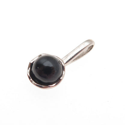 925 Sterling Silver Real Black Onyx Mini Charm Pendant